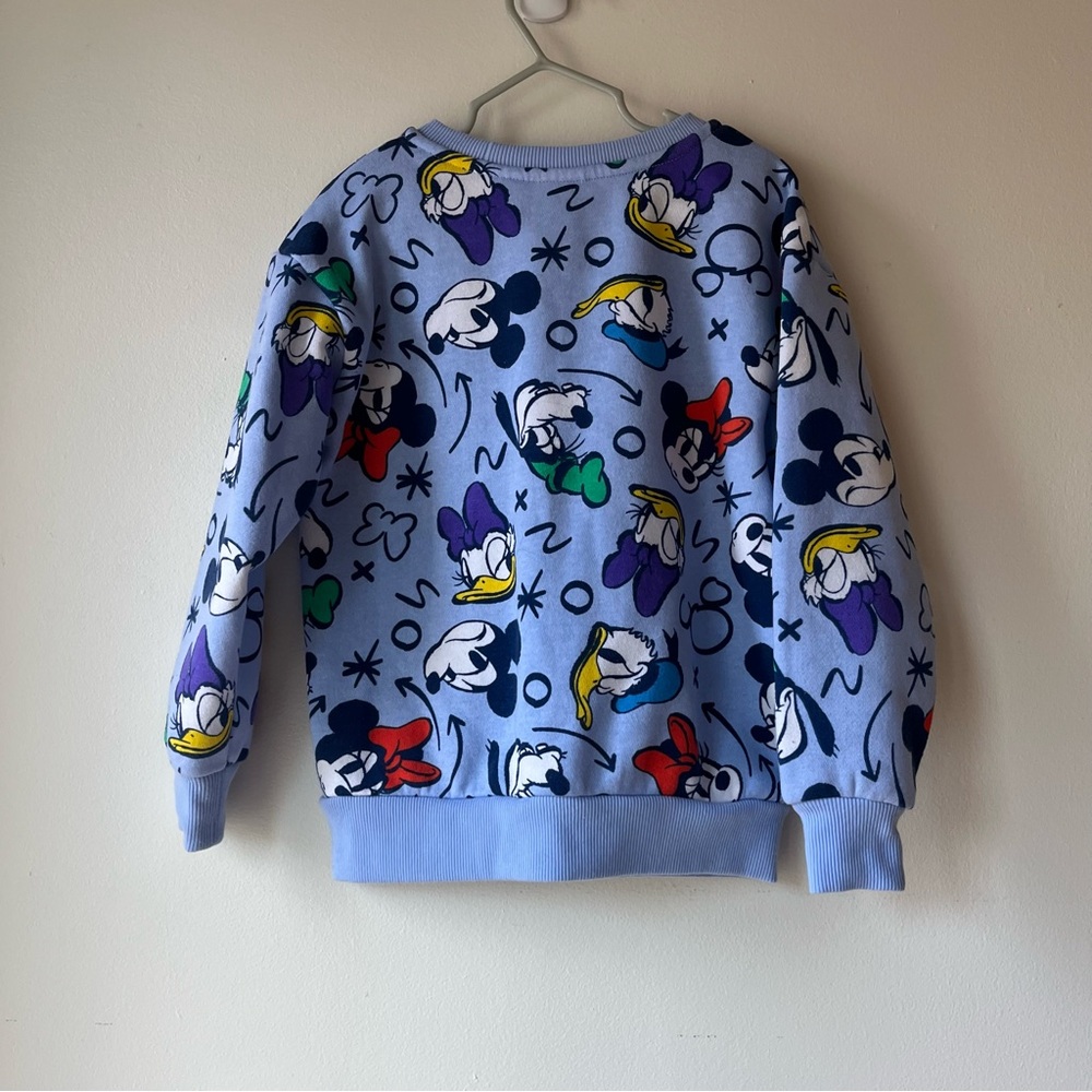 Disney Mickey & Friends Blue Sweatshirt Kids 5 Minnie Daisy Donald Goofy - Picture 7 of 8